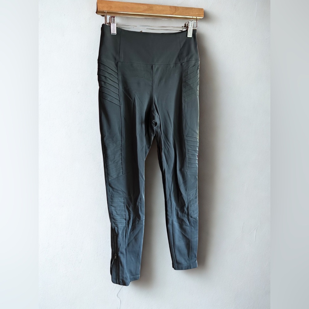 Athleta Delancey Moto Tight Leggings Green/Blue/Gray